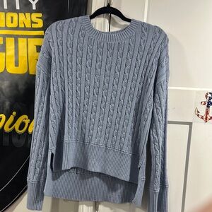 Women's Blue Cable Knit Sweater